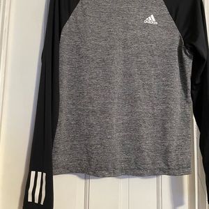 Black and gray long sleeve Adidas dri fit shirt